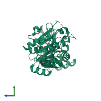 PDB entry 1psw coloured by chain, side view.