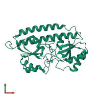 PDB entry 1psz coloured by chain, front view.