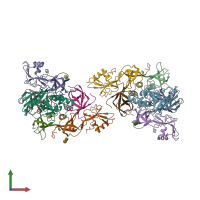 PDB entry 1pto coloured by chain, front view.