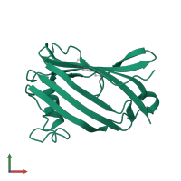 Ganglioside GM2 activator in PDB entry 1pu5, assembly 1, front view.