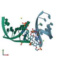 PDB entry 1puy coloured by chain, front view.