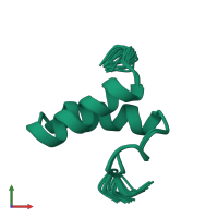 PDB entry 1pv0 coloured by chain, ensemble of 25 models, front view.