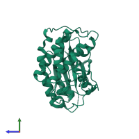 Cyclin-dependent kinase 2 in PDB entry 1pw2, assembly 1, side view.