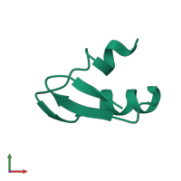 PDB entry 1px9 coloured by chain, front view.