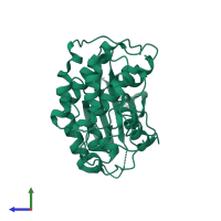 Cyclin-dependent kinase 2 in PDB entry 1pxi, assembly 1, side view.