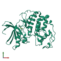 Monomeric assembly 1 of PDB entry 1pxj coloured by chemically distinct molecules, front view.