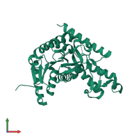 PDB entry 1pze coloured by chain, front view.