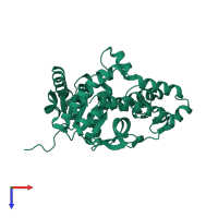 PDB entry 1pze coloured by chain, top view.