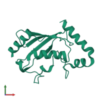 PDB entry 1pzv coloured by chain, front view.