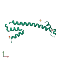 PDB entry 1q09 coloured by chain, front view.