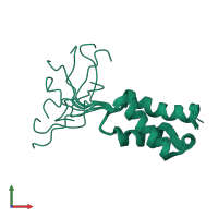 PDB entry 1q1v coloured by chain, ensemble of 10 models, front view.