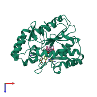 PDB entry 1q20 coloured by chain, top view.