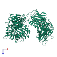 Protease 3 in PDB entry 1q2l, assembly 1, top view.