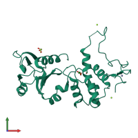 PDB entry 1q3c coloured by chain, front view.