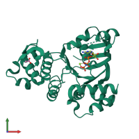 Monomeric assembly 1 of PDB entry 1q3h coloured by chemically distinct molecules, front view.