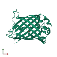 PDB entry 1q4d coloured by chain, front view.