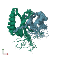 PDB entry 1q53 coloured by chain, ensemble of 20 models, front view.