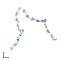 PDB entry 1q55 coloured by chain, front view.
