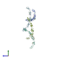 PDB entry 1q55 coloured by chain, side view.