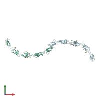 PDB entry 1q5a coloured by chain, front view.
