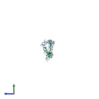 PDB entry 1q5a coloured by chain, side view.