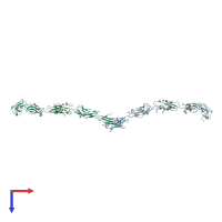 PDB entry 1q5a coloured by chain, top view.