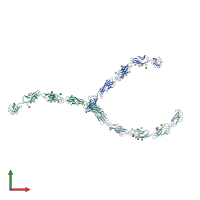 PDB entry 1q5b coloured by chain, front view.
