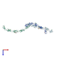 PDB entry 1q5b coloured by chain, top view.