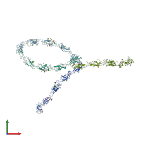 PDB entry 1q5c coloured by chain, front view.