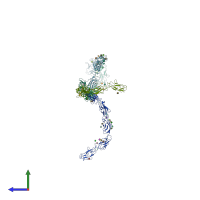 PDB entry 1q5c coloured by chain, side view.