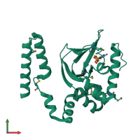 PDB entry 1q5o coloured by chain, front view.