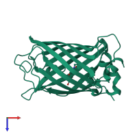 PDB entry 1q73 coloured by chain, top view.