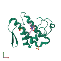 PDB entry 1q7a coloured by chain, front view.