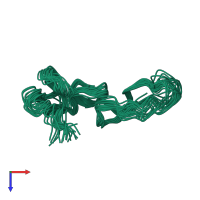 PDB entry 1q7i coloured by chain, ensemble of 20 models, top view.