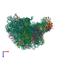 PDB entry 1q86 coloured by chain, top view.