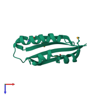 PDB entry 1q8b coloured by chain, top view.