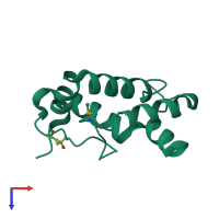 PDB entry 1q8d coloured by chain, top view.