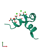PDB entry 1q8h coloured by chain, front view.