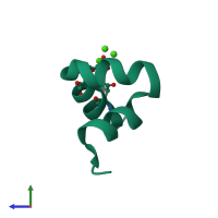 PDB entry 1q8h coloured by chain, side view.