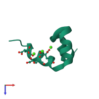 PDB entry 1q8h coloured by chain, top view.