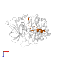 cAMP-dependent protein kinase inhibitor alpha in PDB entry 1q8u, assembly 1, top view.