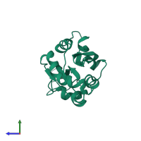 Cofilin-1 in PDB entry 1q8x, assembly 1, side view.