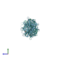 PDB entry 1q8z coloured by chain, side view.