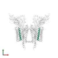Cytochrome b6-f complex subunit 8, chloroplastic in PDB entry 1q90, assembly 1, front view.