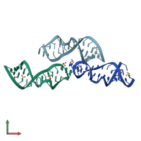 PDB entry 1q93 coloured by chain, front view.