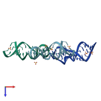 PDB entry 1q93 coloured by chain, top view.