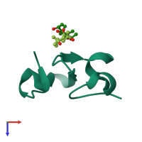 PDB entry 1q9b coloured by chain, top view.
