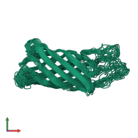 PDB entry 1q9f coloured by chain, ensemble of 20 models, front view.