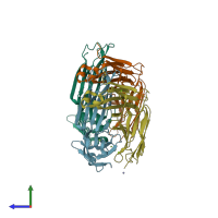 PDB entry 1q9l coloured by chain, side view.