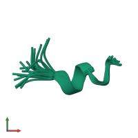 PDB entry 1qcm coloured by chain, ensemble of 20 models, front view.